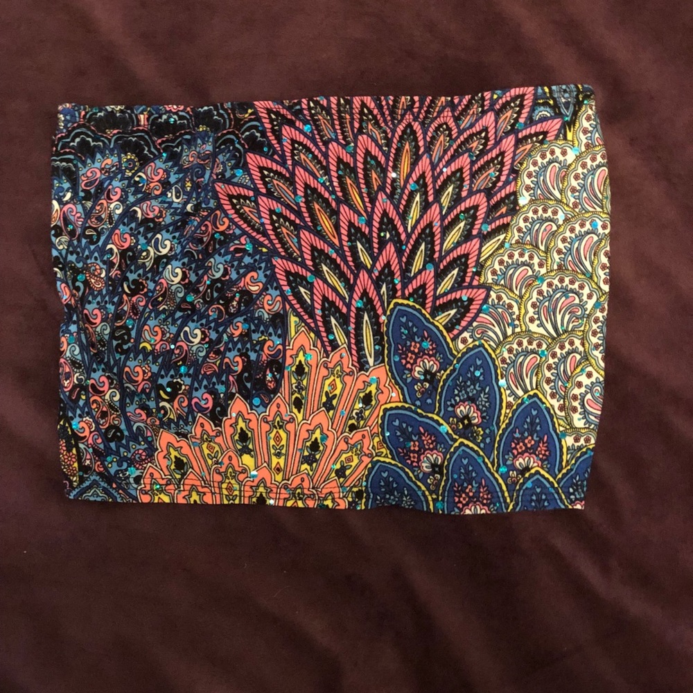 Printed bandeau/ rave top size medium